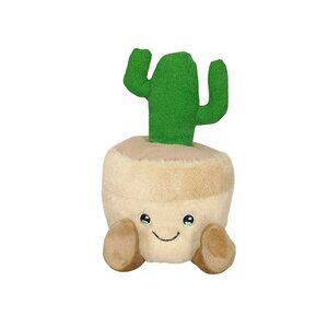 Plush Cactus Pot Stuffed Toy By Pink Sky - 10 Inches - Cute Green & Beige Decor